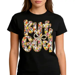 Art Floral T-shirt But God Preppy Christian Tee Cotton Classic Fit Crew Neck Short Sleeves Soft Skin-friendly Material Casual Top for Womenswear Streetwear Tshirt