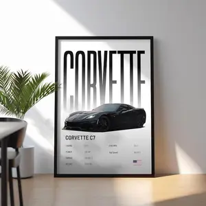 Corvette C7 Poster | Car Print | Hyper Car Poster | Super Car Print | Art Print | Car Poster | Home Decor | Wall Decor