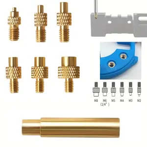 7-Piece Hot Insert Nut Set for 3D Printer, M2-M8 Threaded Brass Plugs with Iron Tips, Plastic & Metal Materials, 3D Printing Accessories