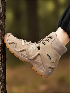 Unisex Cool Tech Boots: All-Black Mecha Style, Anti-Slip Platform, High-Top Wrap. For Casual Mix/Daily Commute