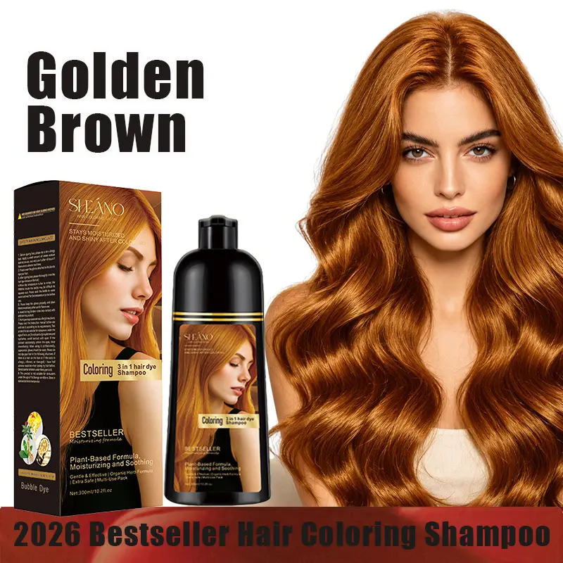 SHEANO Multi-Color 3-in-1 Hair Dye Shampoo | Ammonia-Free Natural Plant Formula, 5 Mins Fast Gray Coverage, Long-Lasting Glossy Color for All Hair Types & Sensitive Scalp