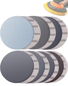 70Pcs 6 Inch Wet Dry Sanding Paper Discs Hook and Loop, 5000 3000 2000 1000 800 600 400 Fine Grit Sandpaper for DA Random Orbital Sander, Sandpaper Assortment for Automotive Wood Metal Glass Polishing