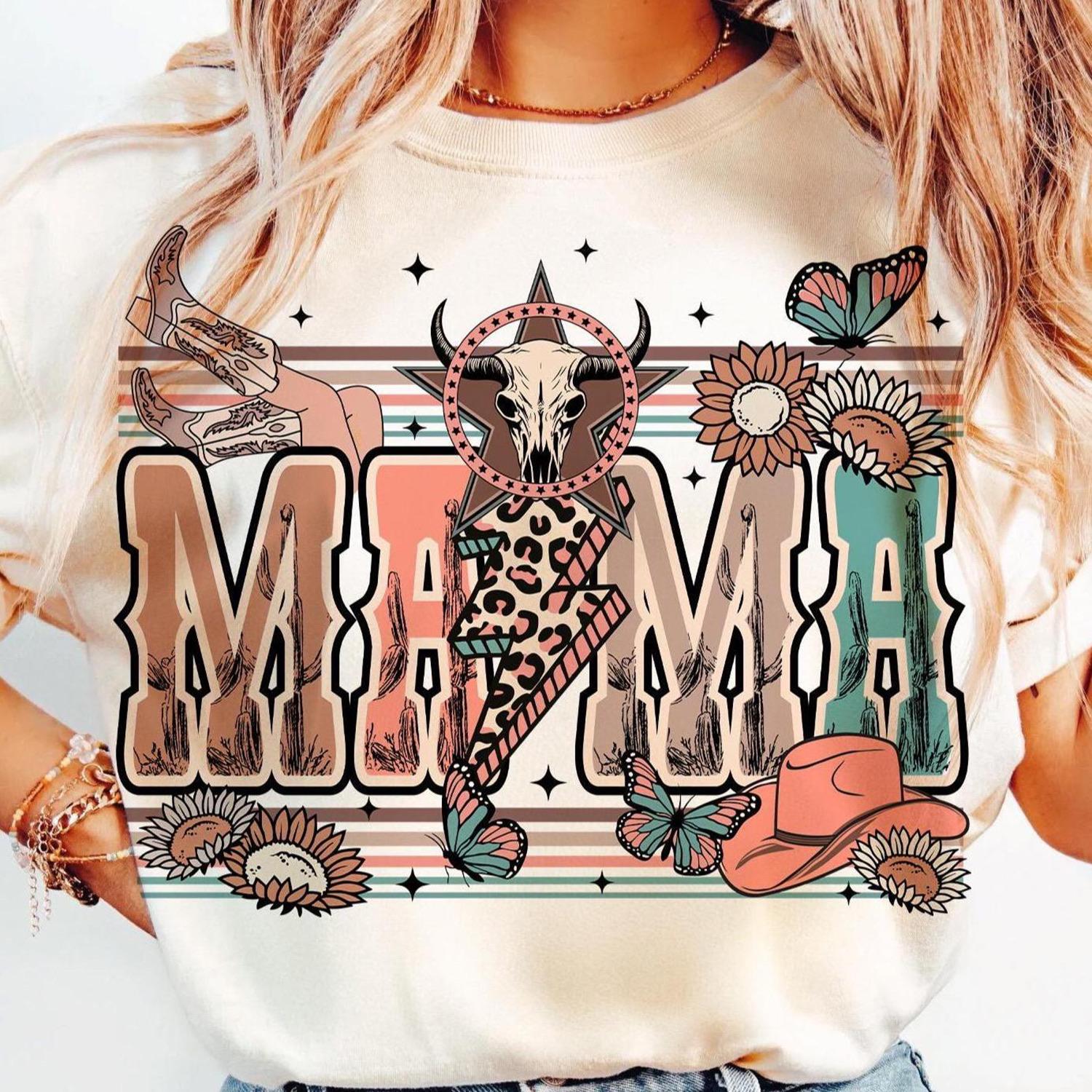 Western Mama T-Shirt, Vintage Cowgir …