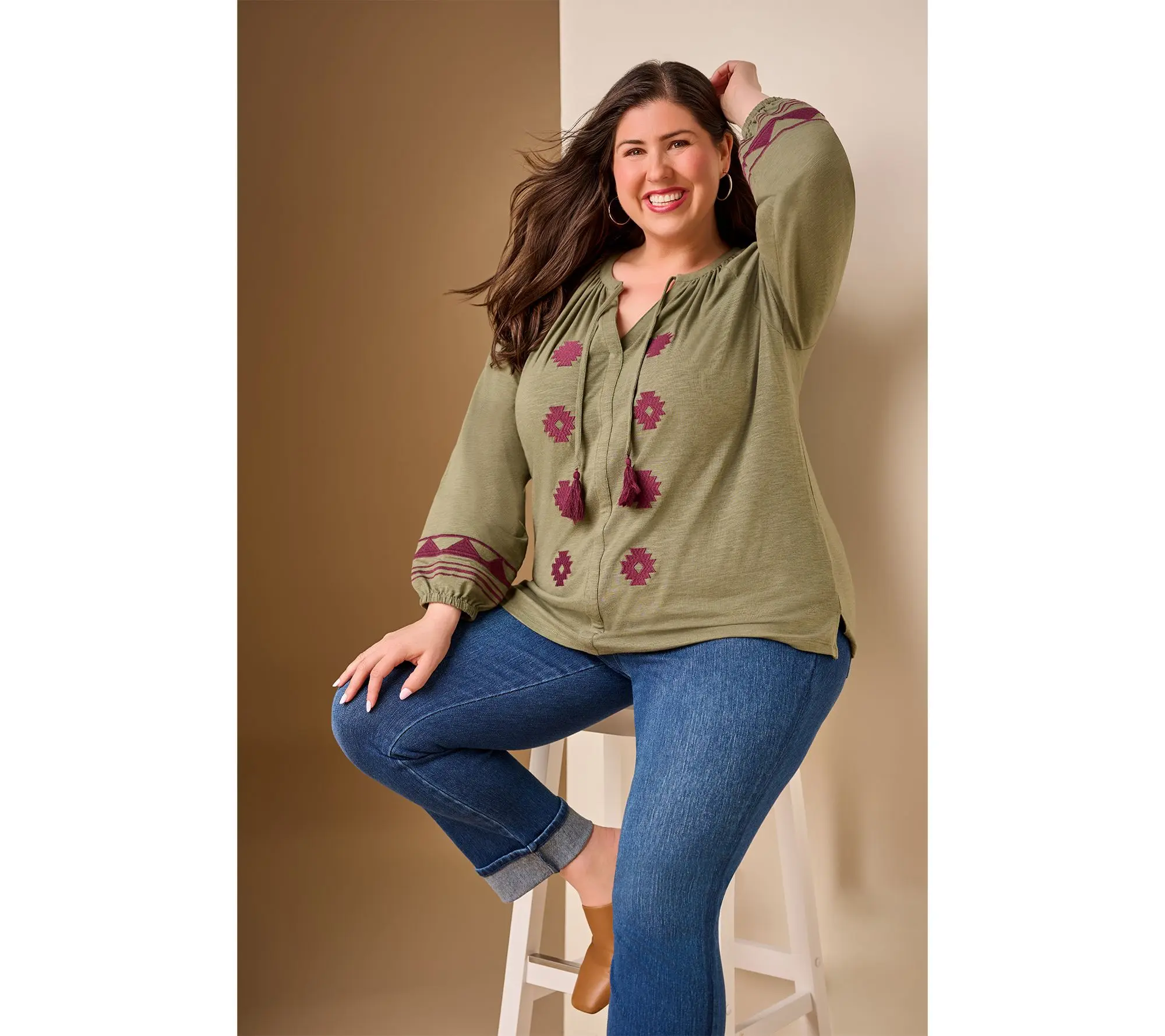Belle by Kim Gravel Regular Flexibelle Game Day Cuffed Jean