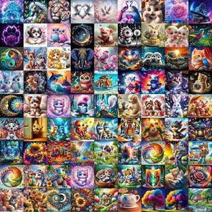 10pcs/20pcs/30pcs DIY Diamond Painting Kit, Animal & Character Patterns, Full Drill Art Set for Wall Decor, Beginner Friendly Gift, DIY Kits