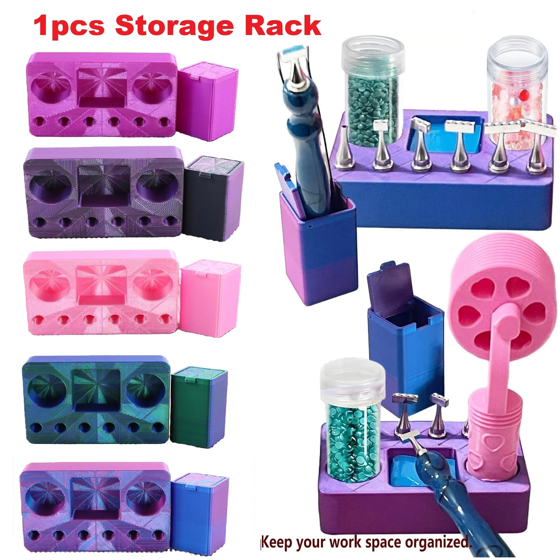 Diamond Painting Accessory Storage Box, DIY Organizer for Drills, Pens, Glue and Wax, Perfect for Craft Enthusiasts, Diamond Art Tools