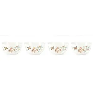 212 MAIN Lenox Butterfly Meadow BPA-Free Round Melamine All-Purpose Bowls - 10oz, Set of 4 Dishware, Floral Kitchen Tableware, Dishwasher-Safe