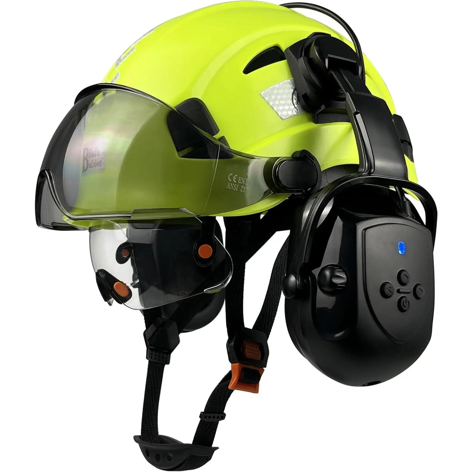 Fluorescent Green Hat Wtih Clear & Tinted Visor & 