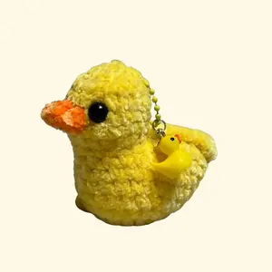 Handmade Crochet Mini Plushy Rubber Duck Keychain