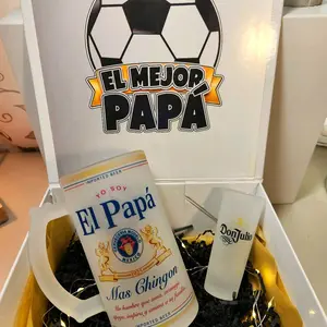 Father's Day Gift Box - 2-Piece 16oz Frosted Glasses Set with 3oz Shot Glass