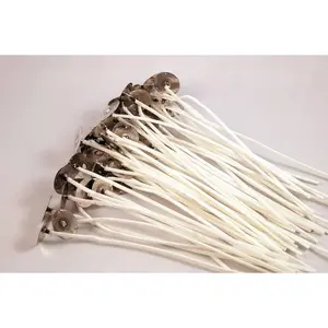 50 Pack | Jess Mae (LX 18) - Medium Cotton Candle Wicks | 6 Inch | Self Trimming, Pre-Waxed & Pre-Tabbed | DIY Candle Making Supplies | Best Wick for Containers, Pillars & Votives