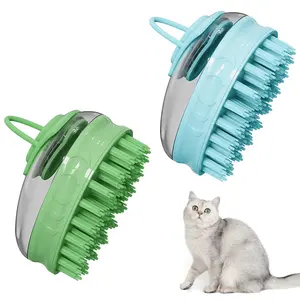 Adjustable Pet Bath & Grooming Massage Brush, with Lice Removal Comb for Dogs and Cats
