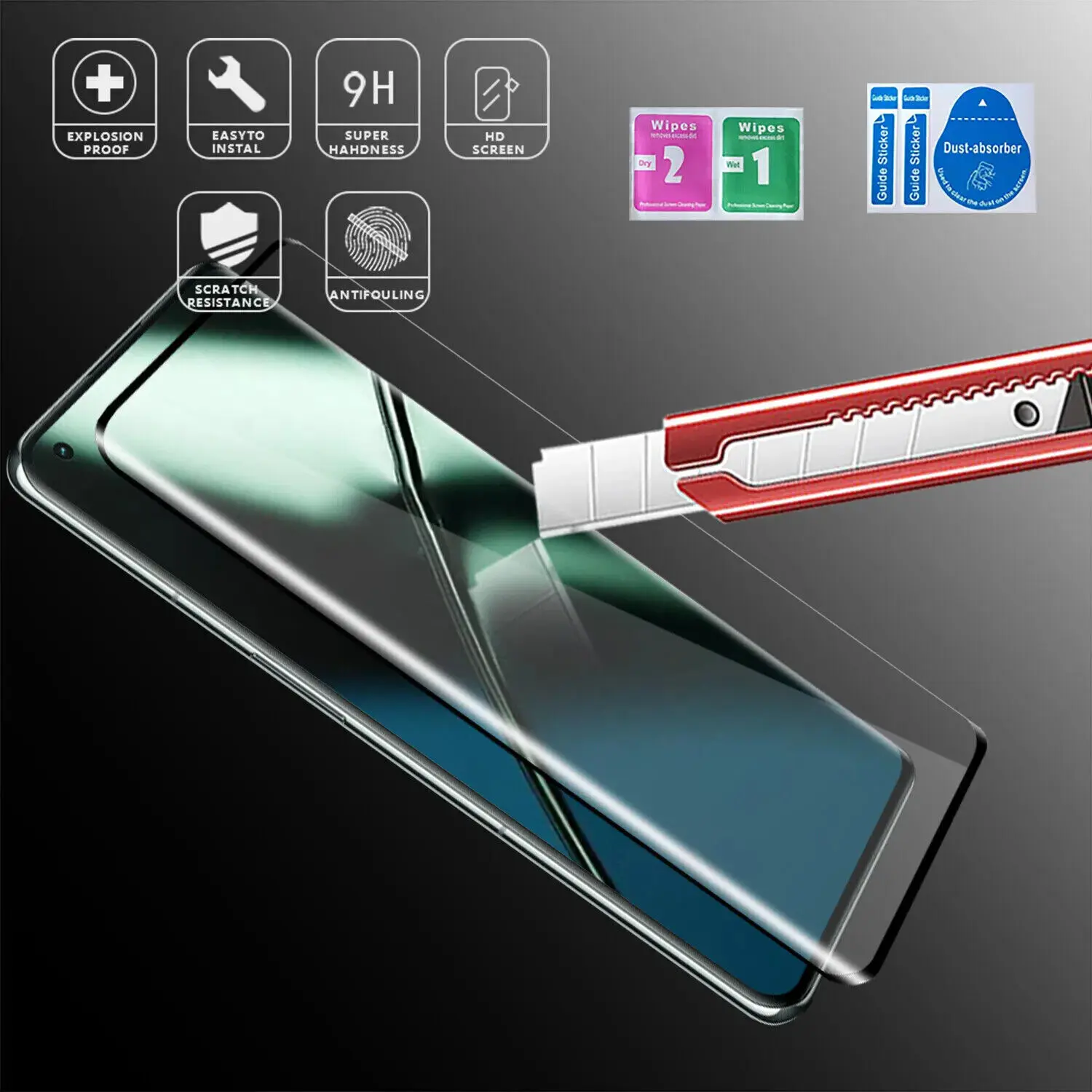 Doemoil 9H HD Tempered Glass Screen Protector For OnePlus 12 5G 11 10 Pro 9 Pro