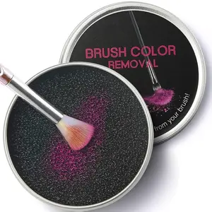 Magic Sponge for Brush Color Removal 2 Pack Quick Easy Makeup Tool No Water or Chemicals Needed Reusable Washable Compact Metal Tin US Lightweight Powder