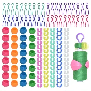 142 Pcs Bobbin Thread Organizing Clips, 70 Bobbin Holder Clips Color Thread Clips Holder, 32 Silicone Holder Bobbin Holders, 40 Bobbin Thread Holders for Quilting Sewing Machine Spool Organizing