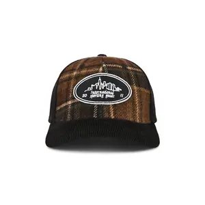 Les Deux Skyline Patch Check Baseball Cap in Monk's Rob