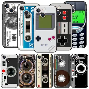 Vintage Tape Camera Gameboy Phone Case For iPhone Apple 16 15 14 13 12 11 Pro Max Mini 7 8 Plus XR XS X SE 2020 Black Cover