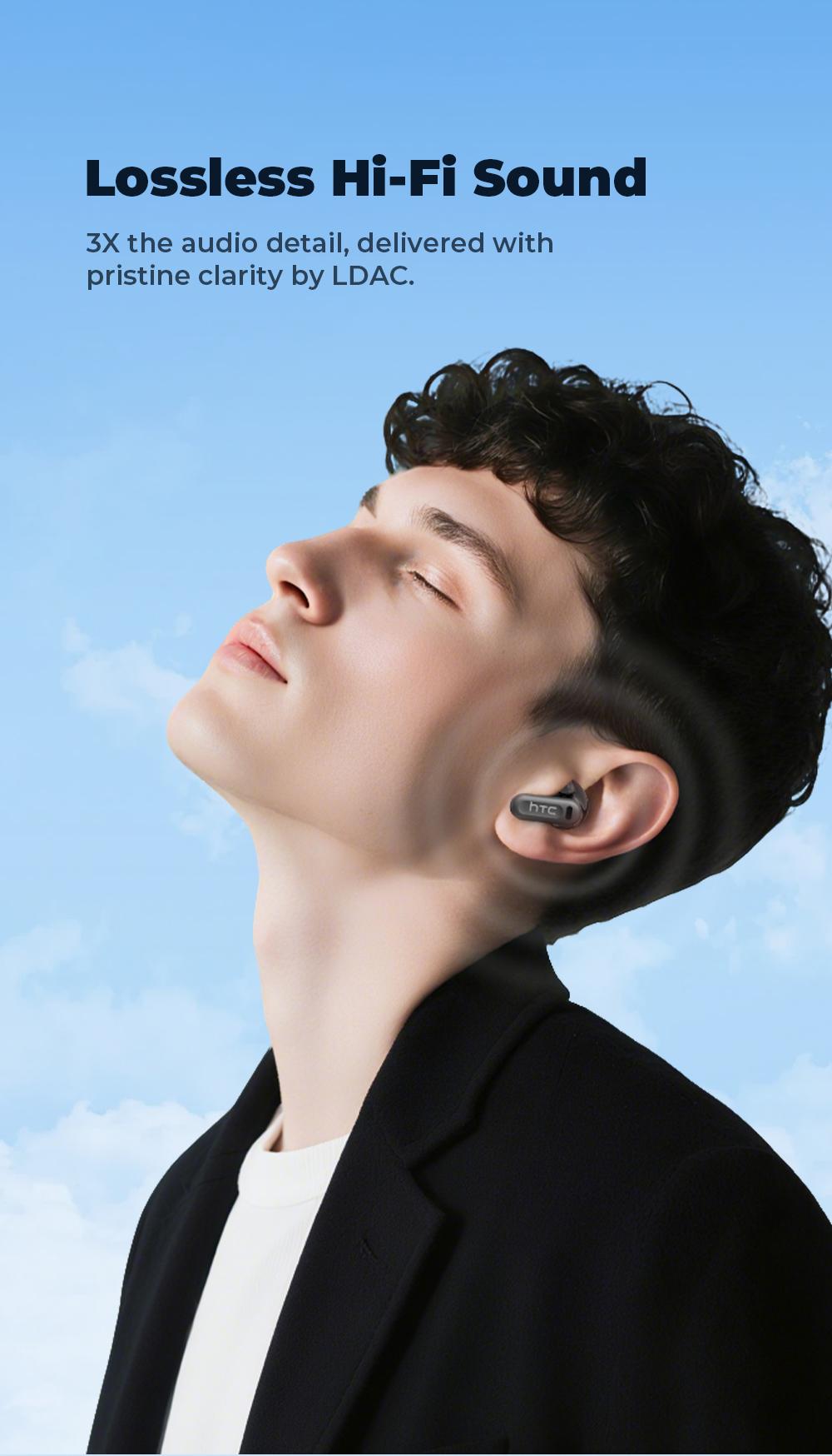 HTC NE20 Bluetooth 6.0 Earphones LED Display High Fidelity Waterproof Wireless Earphones | Suitable for Office, Sports, Study and Audio Calls | Built-in Microphone | Earphones