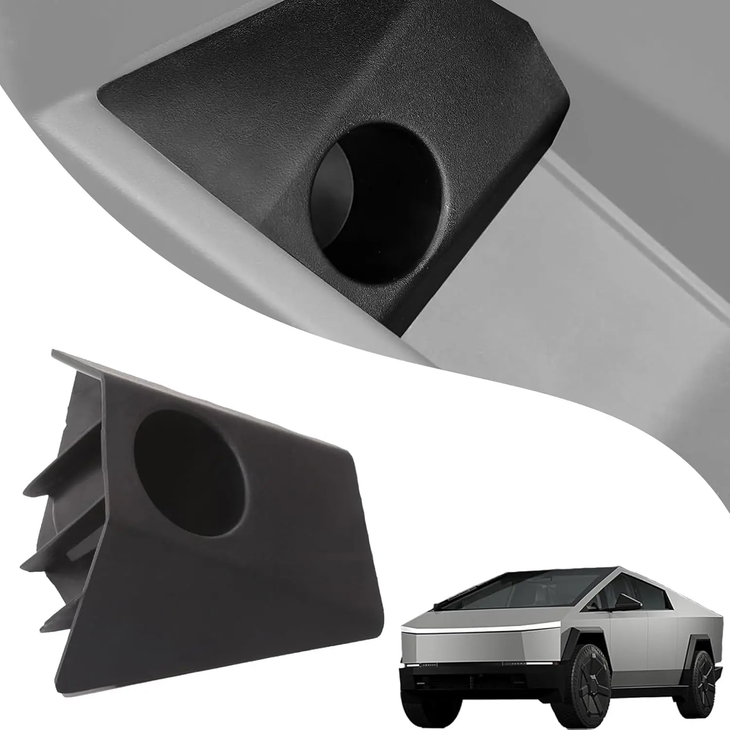 For Tesla Cybertruck 2024 2025 Plastics Charging Adapter Storage Box Car Door Sorting and Storage Box Car Interior Accessory(Adaptor Not Included)