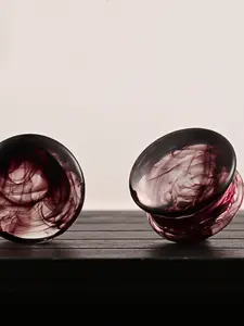 vanku 2pcs Smoke Glass Ear Gauges Tunnels Plugs, Double Flared Hypoallergenic Ear Plugs for Stretched Ears, Cool Body Jewelry for Men Women