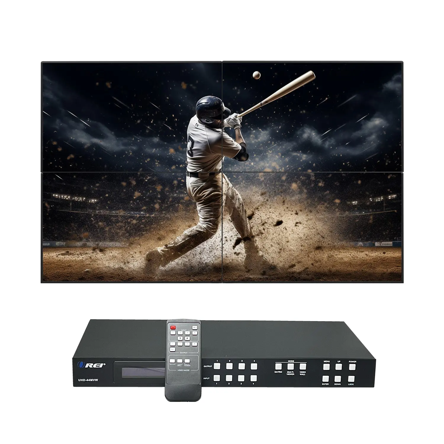 4K@60hz 4x4 HDMI™ Matrix w/ Video Wall (Seamless, Audio Extract, MultiView)-UHD-44MVW