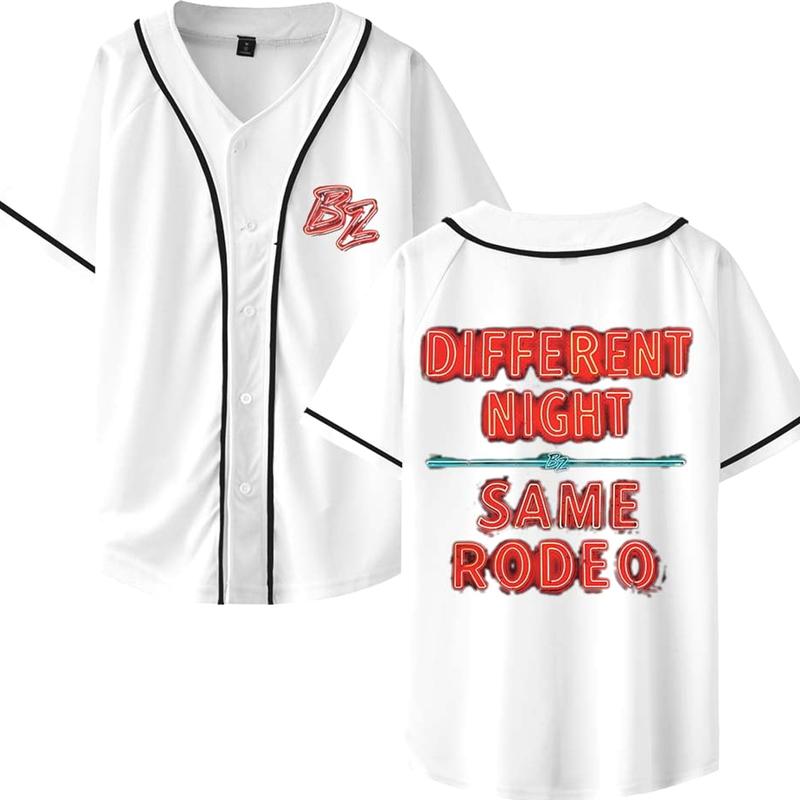 Bailey Zimmerman DNSR Neon Sign Baseball Jersey Shirt V-Neck Women Men Short Sleeve Streetwear Clothes