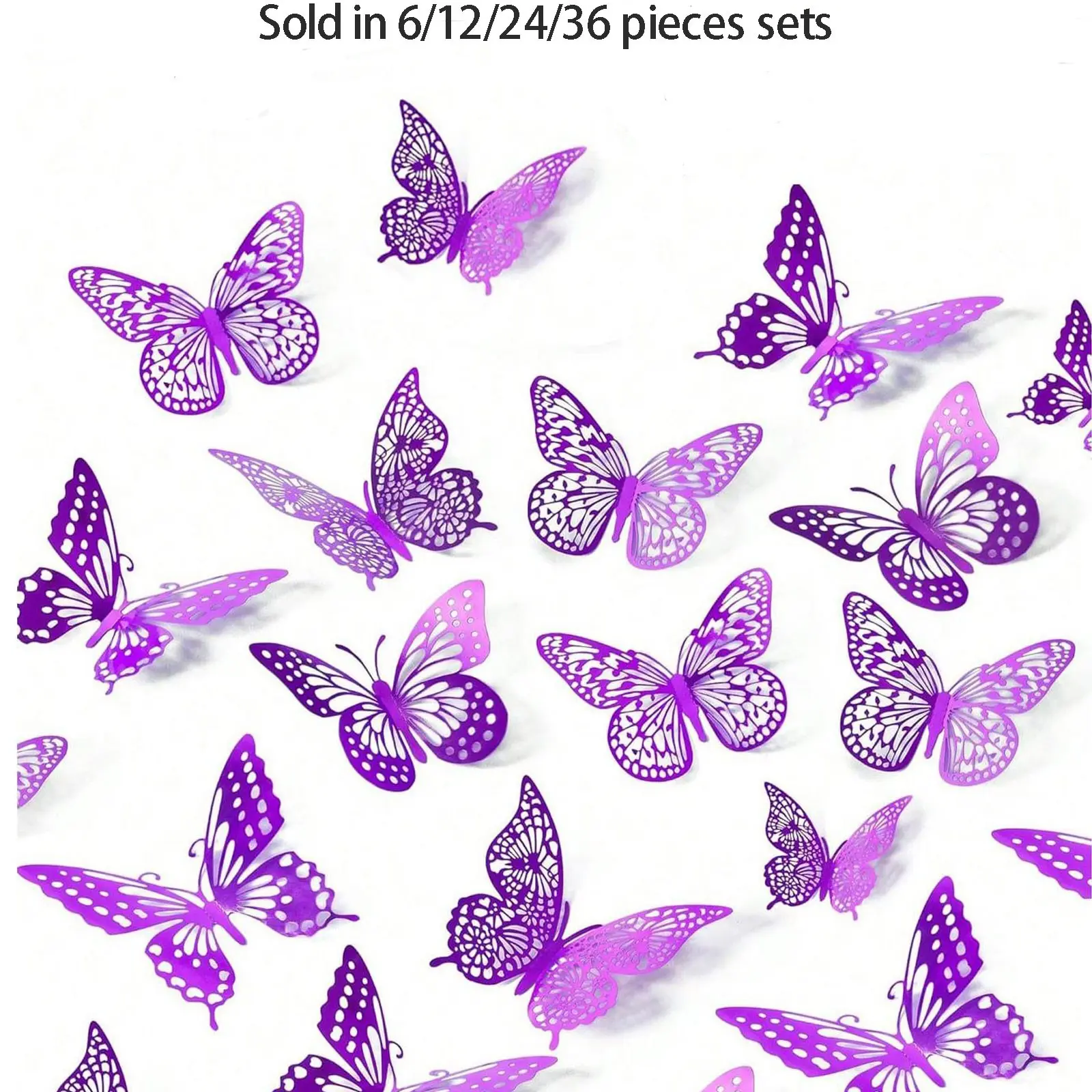 Butterfly 3D Wall Stickers Decorations, Home Decor, 6/12/24/36pcs Butterfly Decals for Parties Gifts Bouquets Cakes Room Decoration ( H Type), Decorative Stickers, Decoration Items