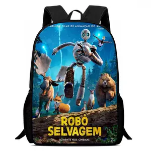 The Wild Robot Anime Backpack for Women/Men/Teens, Day Packs Knapsacks Casual Backpacks Gift for Gym Travel Camping Outdoor Work Business