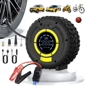 【DealsForYouDays】Portable Car Jump Starter 5000A UltraSafe with 160PSI Tire Inflator, Diesel Engines, LED Light, Upgraded Cooling Fan & Motherboard (FCC、CE) - Car Emergency Kits!