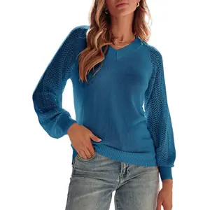Dokotoo Women's Casual V-Neck Long Sleeve Sweaters Solid Color Pullover Knit Sweater Jumper Tops Dokotoo Women's Casual V-Neck Long Sleeve Sweaters Solid Color Pullover Knit Sweater Jumper Tops