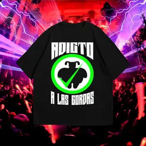 Women's Cotton Short-Sleeve Round Neck T-Shirt - Retro Domestic Menswear-Inspired, Funny Spanish Body Preference Catchphrase, Chubby Girl Silhouette Check Logo, Mexico-Inspired Latino Meme Streetwear, Unisex for Gorditas Lovers, Daily & Party Wear, Top