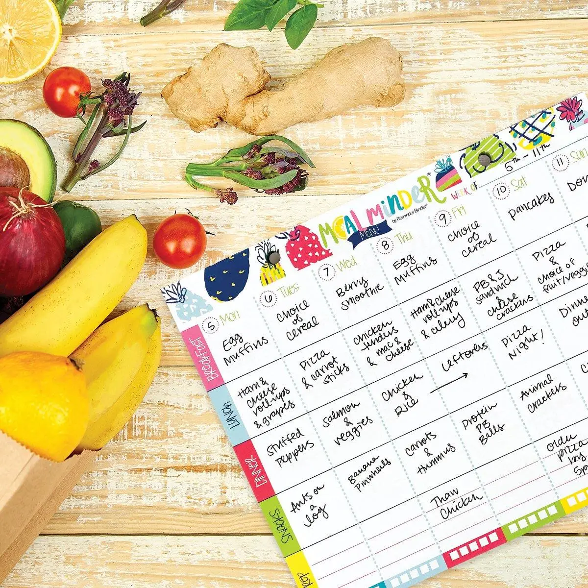 52-Week Meal Minder® Weekly Menu Planner Pad | Grocery List | Bonus Dry Erase Menu Board