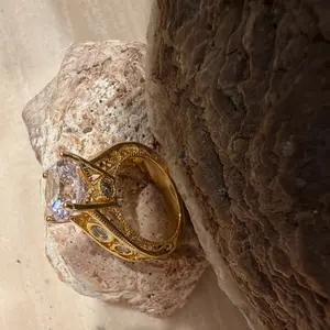 French Style 18K Gold Plated Copper Zircon Geometric Handmade Ring For Women Index Finger Ring