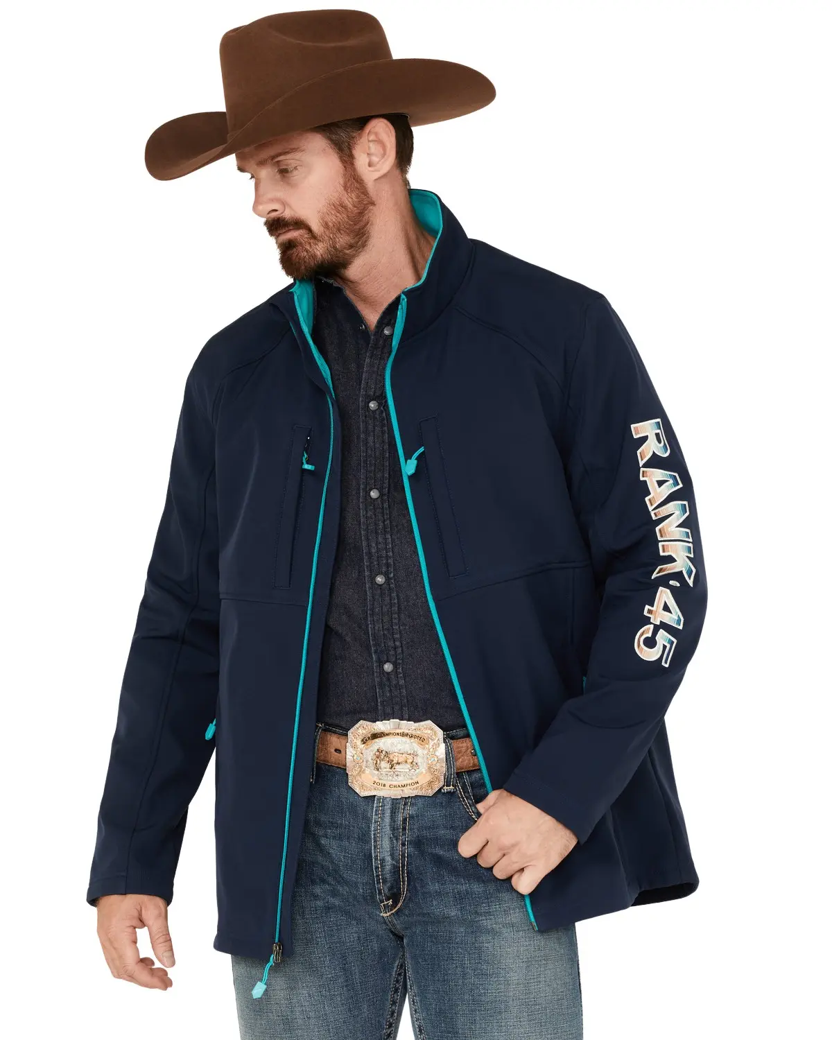 Rank 45 Men's 45&Reg; Men'S Irwin Logo Softshell Jacket - Rmfa22o10-Blu