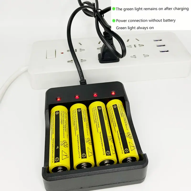 Us Plug Lithium Ion Battery Charger, Dc 4.2v 1.2a Output, 4 Slots for Rechargeable 18650 Batteries, HD-998a Model, Charging, Figurines & Miniatures, Charging Bases