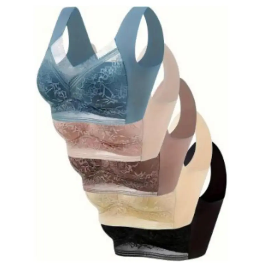 Women's Lace Wireless Fixed-Cup Push-Up Bra, Seamless Fabric, Stylish Innerwear inaros pushup