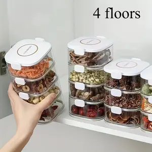 Plastic Seasoning Jar Set with Sealing Strip, Includes Salt Shaker, Spice Jars and Kitchen Spice Storage Box, Detachable Lid for Easy Access, Spice Containers