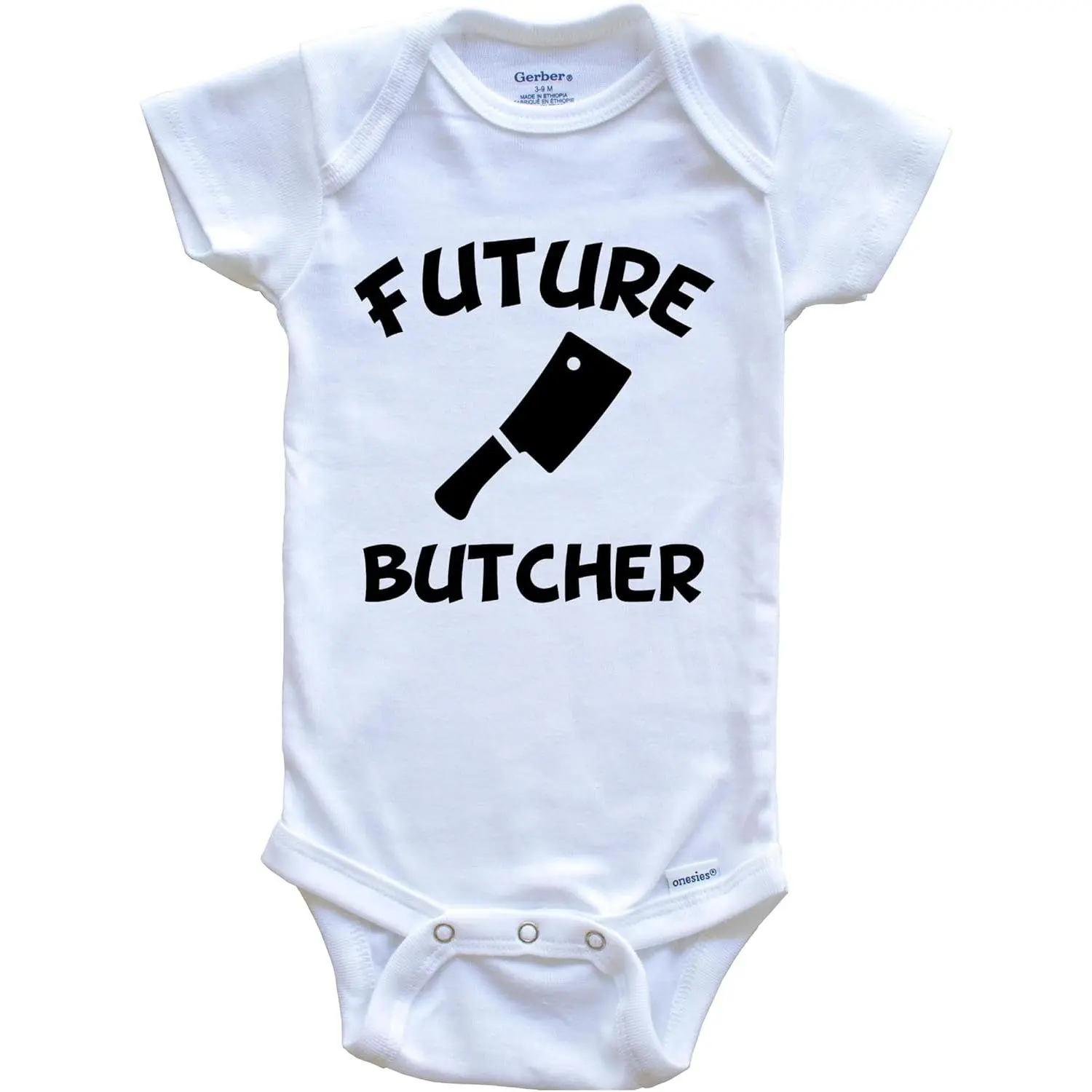 Really Awesome Shirts Future Butcher Cute Meat Cleaver One Piece Baby Bodysuit