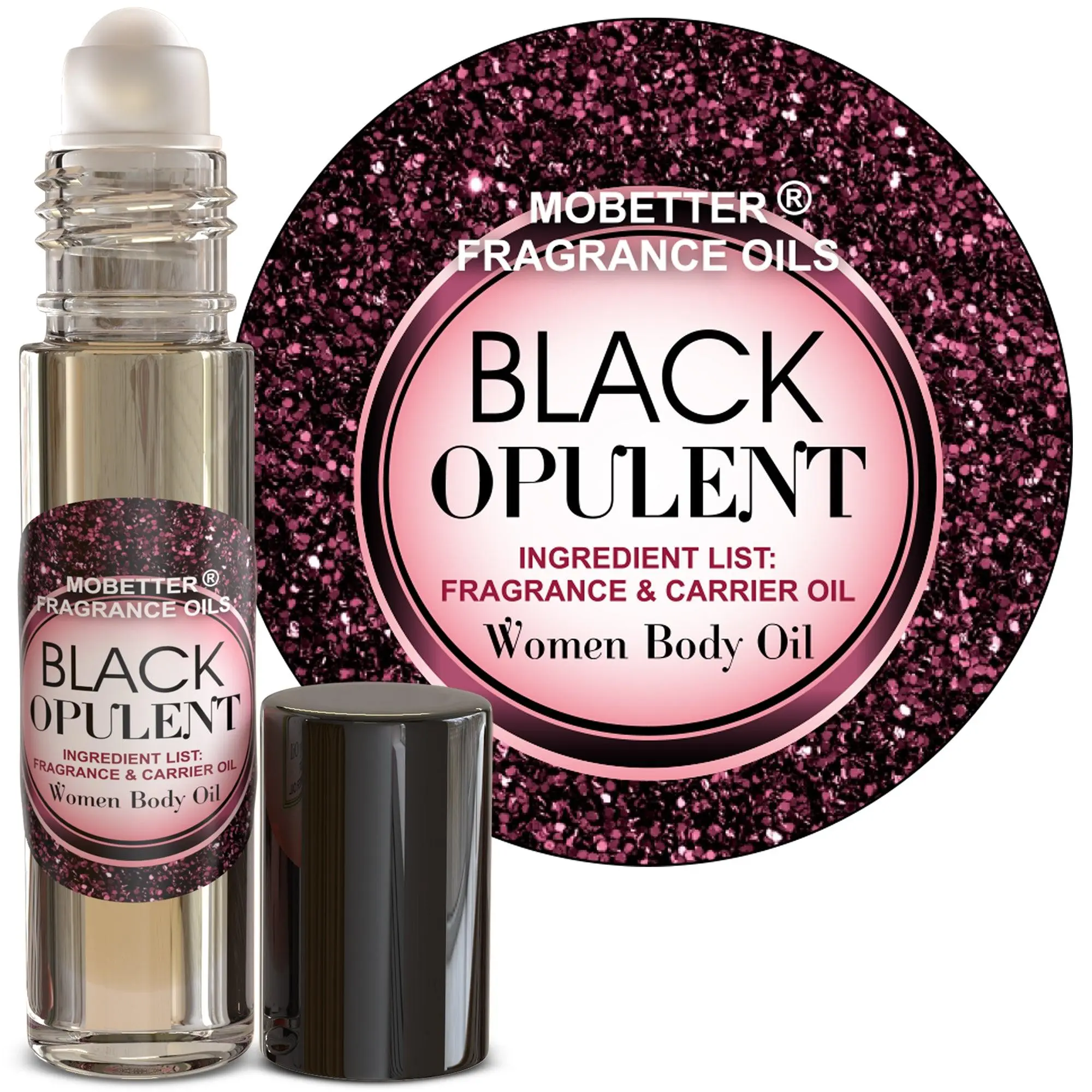 MOBETTER FRAGRANCE OILS Black Opulent Women perfume Body Oil, Long Lasting, Travel Size, Top notes are Pear, Pink Pepper and Orange Blossom
