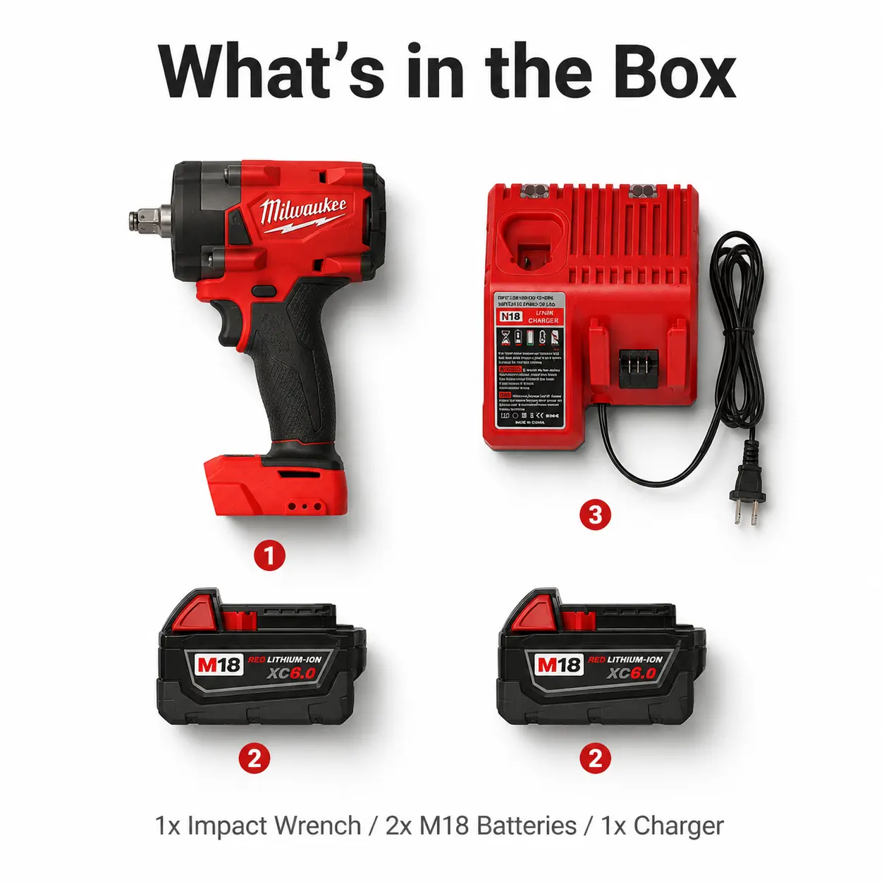 Milwaukee M18  3/8" Impact Wrench Kit – 300Nm Nut-Busting Torque + 270Nm Fastening Torque with   Battery & Charger – The Ultimate Tight-Space Beast for Rusted Bolts & Stubborn Fasteners