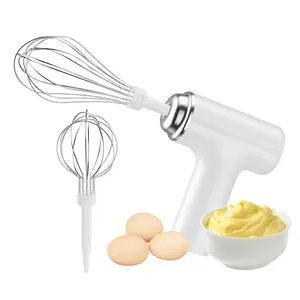 Electric Hand Mixer Whisk, 3 Speed USB Rechargable Handheld Egg Beater, Small Lightweight Electric Egg Beater with 2 Mixing Whisk for Milkshake Cream, Cake, Baking