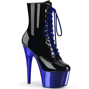 7 Inch Heel ADORE-1020 Black Pat Royal Blue