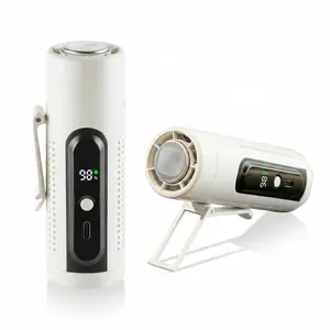 Mini Cooling Plate 5-Speed Portable Fan with Turbo Airflow, LED Display, Clip-On Waist Clip, Rechargeable via Type-C – Ideal for Outdoor Use