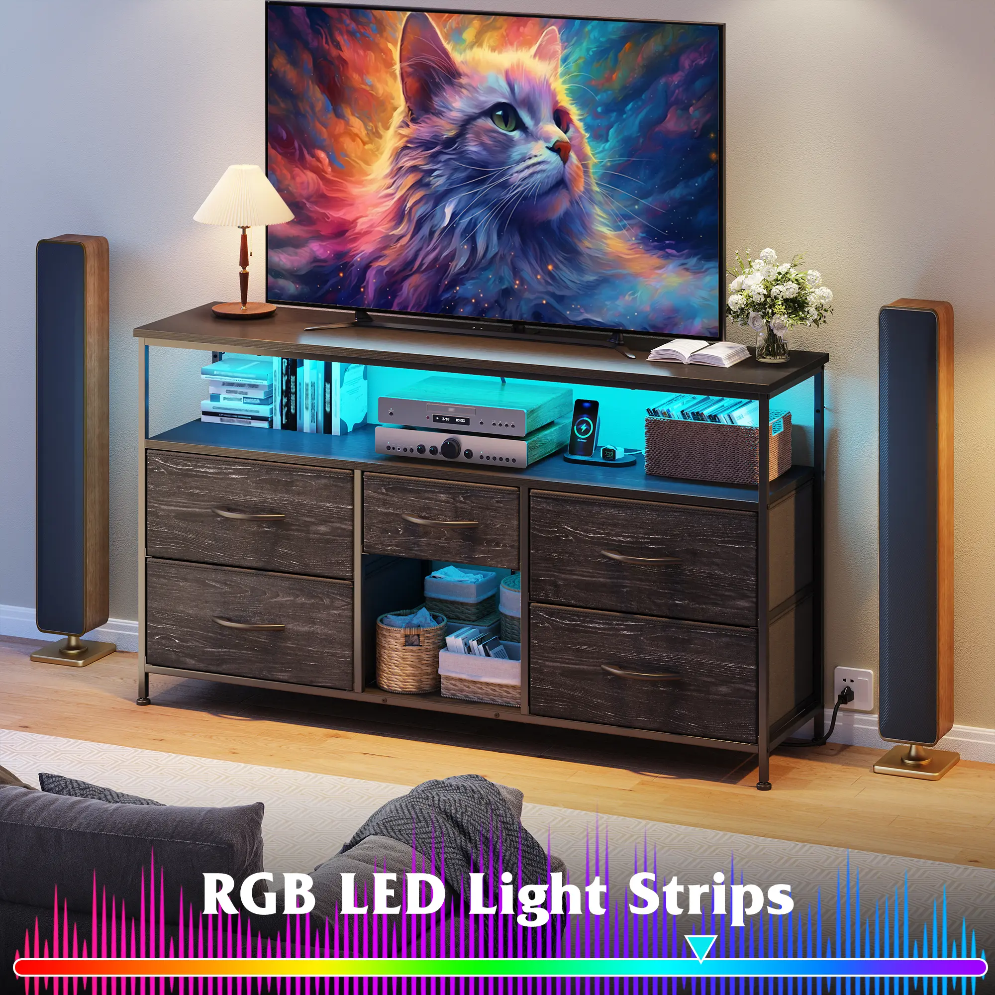 5 Drawer-Black(LED)