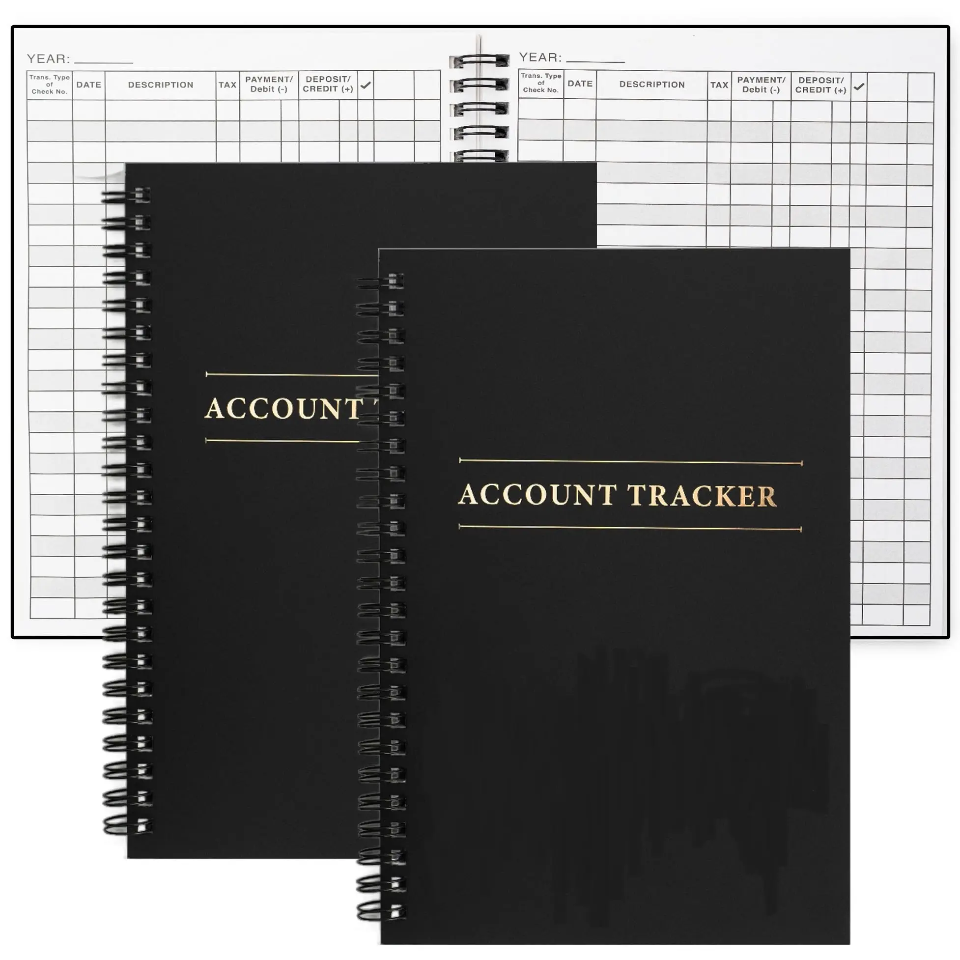 2-Pack Expense Tracker Ledger Book - 100-Page Finance Planner, Office Accessories, Budgeting Tool for Home Budget Tracking & Small Business Bookkeeping (Office Stationery)