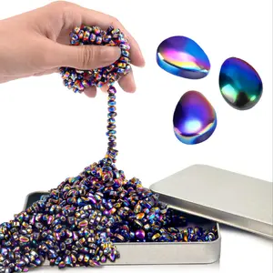 512pcs Rainbow Magnetic Balls Fidget Toy  Colorful Iridescent Magnet Beads for Stress Relief  Sensory Play for Kids & Adults  Desk Toy for Focus & Calm