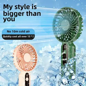 USB Rechargeable Handheld Fan, Portable Cooling Fan with Digital Display cute