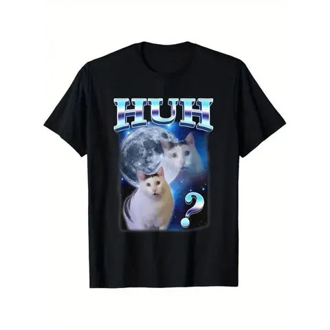 Graphic vintage tee [Playful Humor] Funny Cat Meme T-Shirt - Unisex Adults