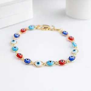 18K Gold Plated Evil Eye Bracelet for Kids – 6 Inch