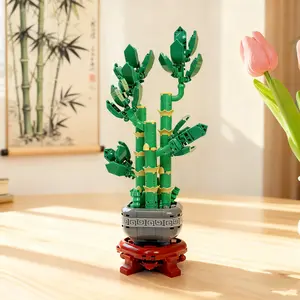 Handmade Bamboo Plant Model DIY Art Decoration, Educational Creative Building Blocks, Peaceful Symbol Ornament, Craft Kit